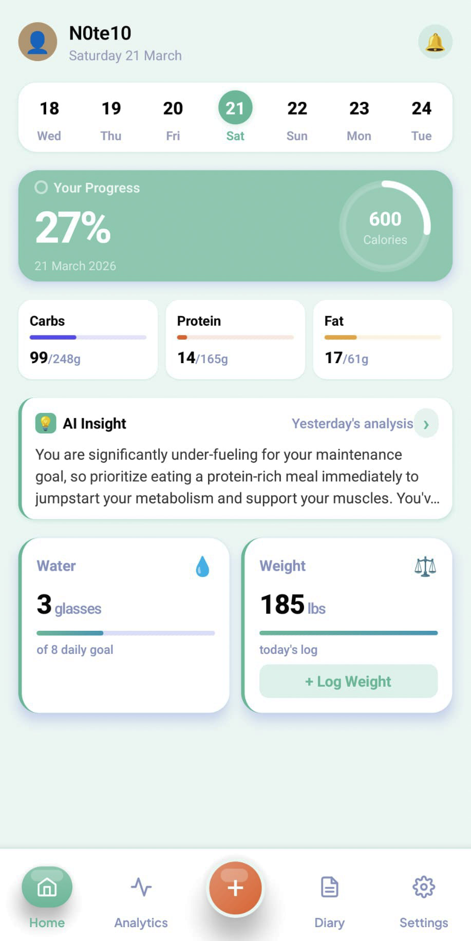 AteAI App Home Screen